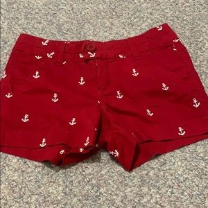 Red patterned shorts